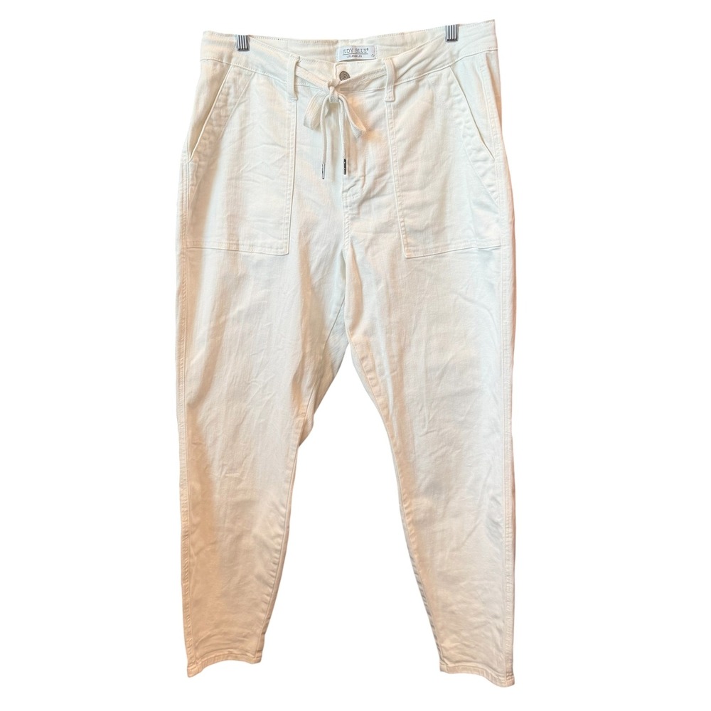 Judy Blue Jogger Pants Womens White Drawstring Utility Coastal 14W